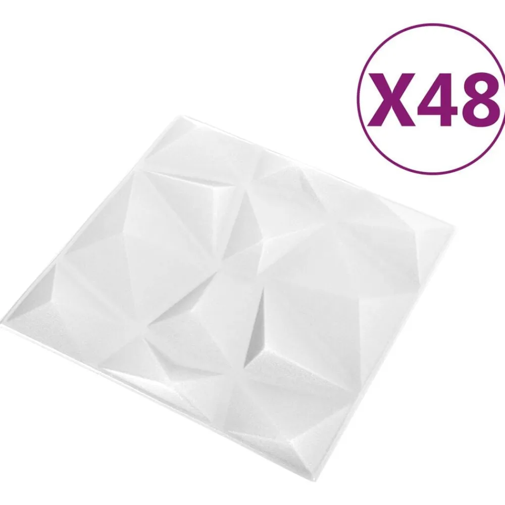 vidaXL Paneles de pared 48 pcs 50 x 50 cm Espuma XPS diamante New