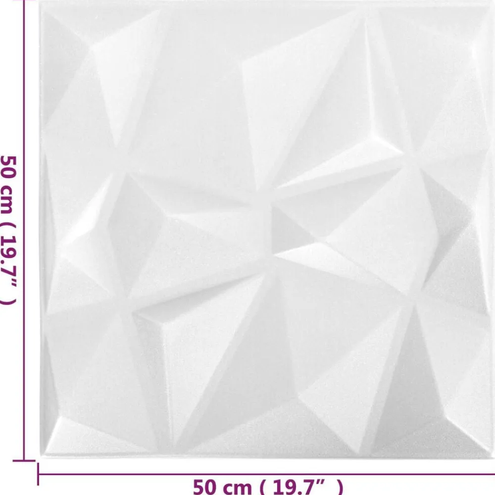 vidaXL Paneles de pared 48 pcs 50 x 50 cm Espuma XPS diamante New