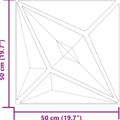 vidaXL Paneles de pared 48 pcs Gris Estrella 50 x 50 cm Espuma XPS Estrella gris Clearance