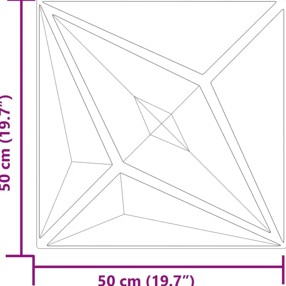 vidaXL Paneles de pared 48 pcs Gris Estrella 50 x 50 cm Espuma XPS Estrella gris Clearance