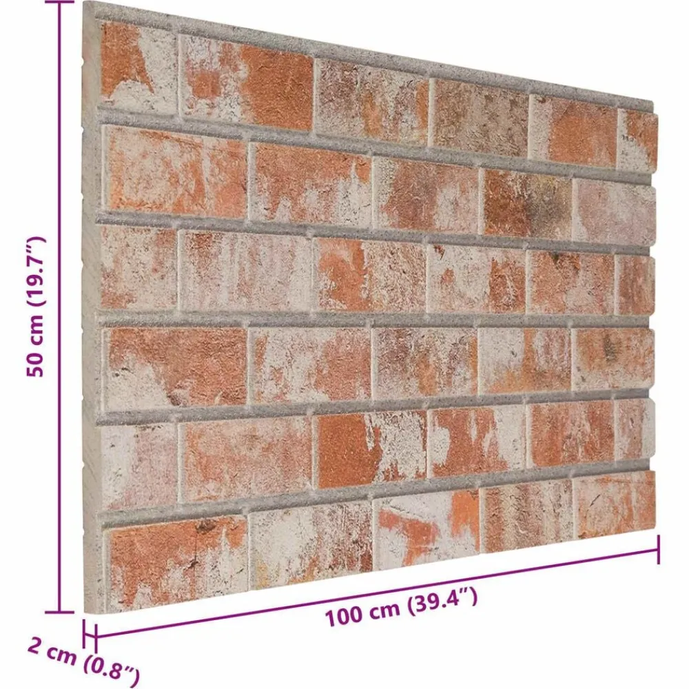 vidaXL Materiales De Construcción-Paneles de pared 10 pcs 100 x 50 cm Espuma EPS