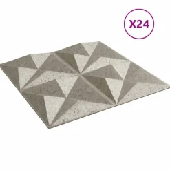 vidaXL Materiales De Construcción-Paneles de pared 24 pcs Origami Betón 50 x 50 cm Espuma XPS