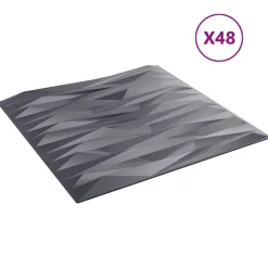 vidaXL Paneles de pared 48 pcs 50 x 50 cm Espuma XPS Gris piedra New
