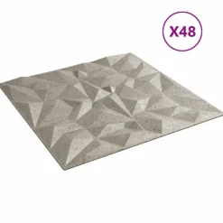 vidaXL Materiales De Construcción-Paneles de pared 48 pcs Betón Amatista 50 x 50 cm Espuma XPS