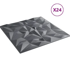 vidaXL Paneles de pared 24 pcs Gris Amatista 50 x 50 cm Espuma XPS Amatista gris Best