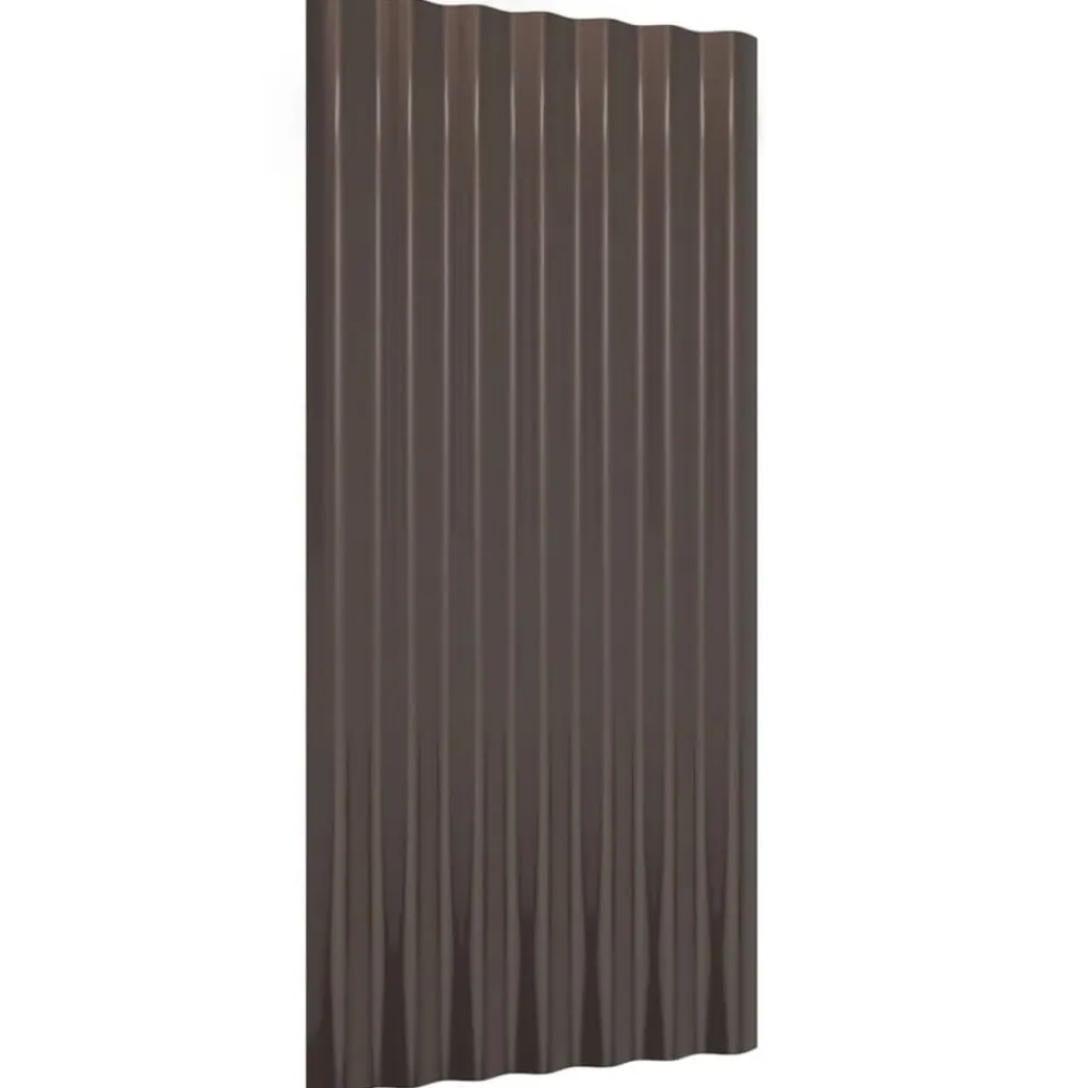 vidaXL Paneles de tejado 36 unidades acero galvanizado marrón 80x36 cm Marrón