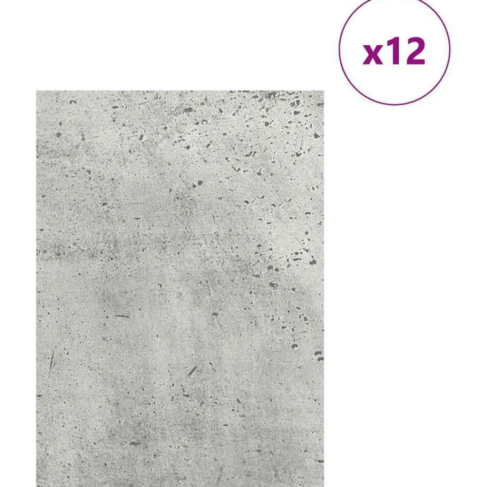 vidaXL Paneles Decorativos 12 pcs Gris Concreto 15 x 21 x 0.27 cm Gris hormigón Best