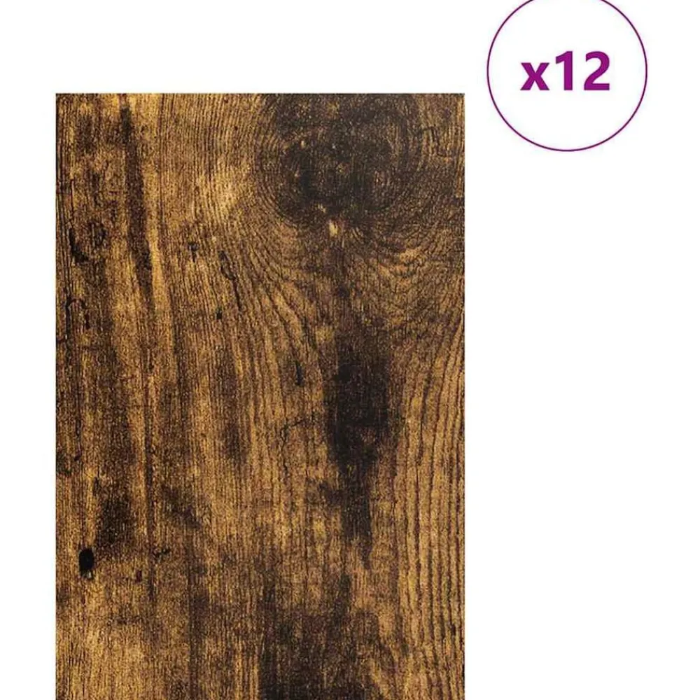 vidaXL Paneles Decorativos 12 pcs 40 x 60 x 0.27 cm Roble ahumado New