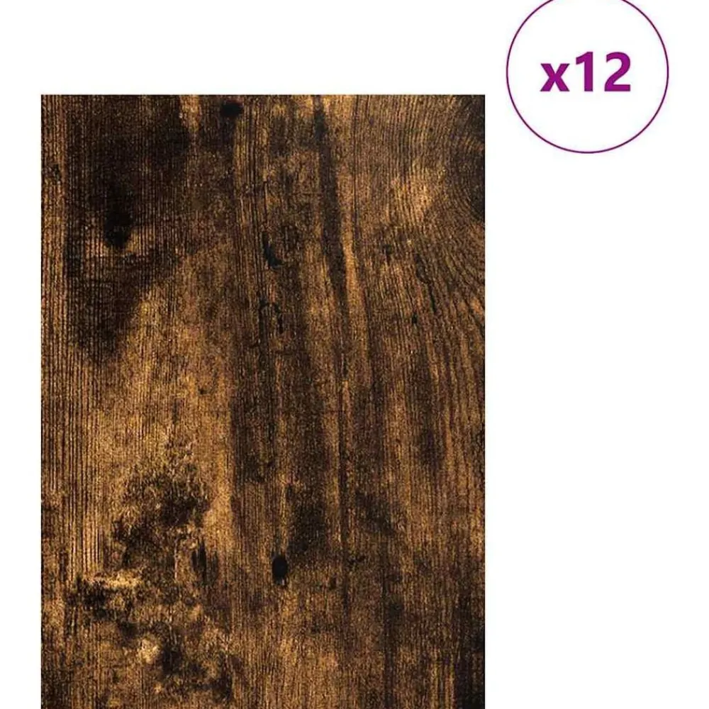 vidaXL Paneles Decorativos 12 pcs 30 x 42 x 0.27 cm Roble ahumado Online