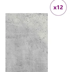 vidaXL Arte Y Ocio-Paneles Decorativos 12 pcs Gris Concreto 21 x 30 x 0,27 cm