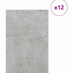 vidaXL Arte Y Ocio-Paneles Decorativos 12 pcs Gris Concreto 40 x 60 x 0.27 cm