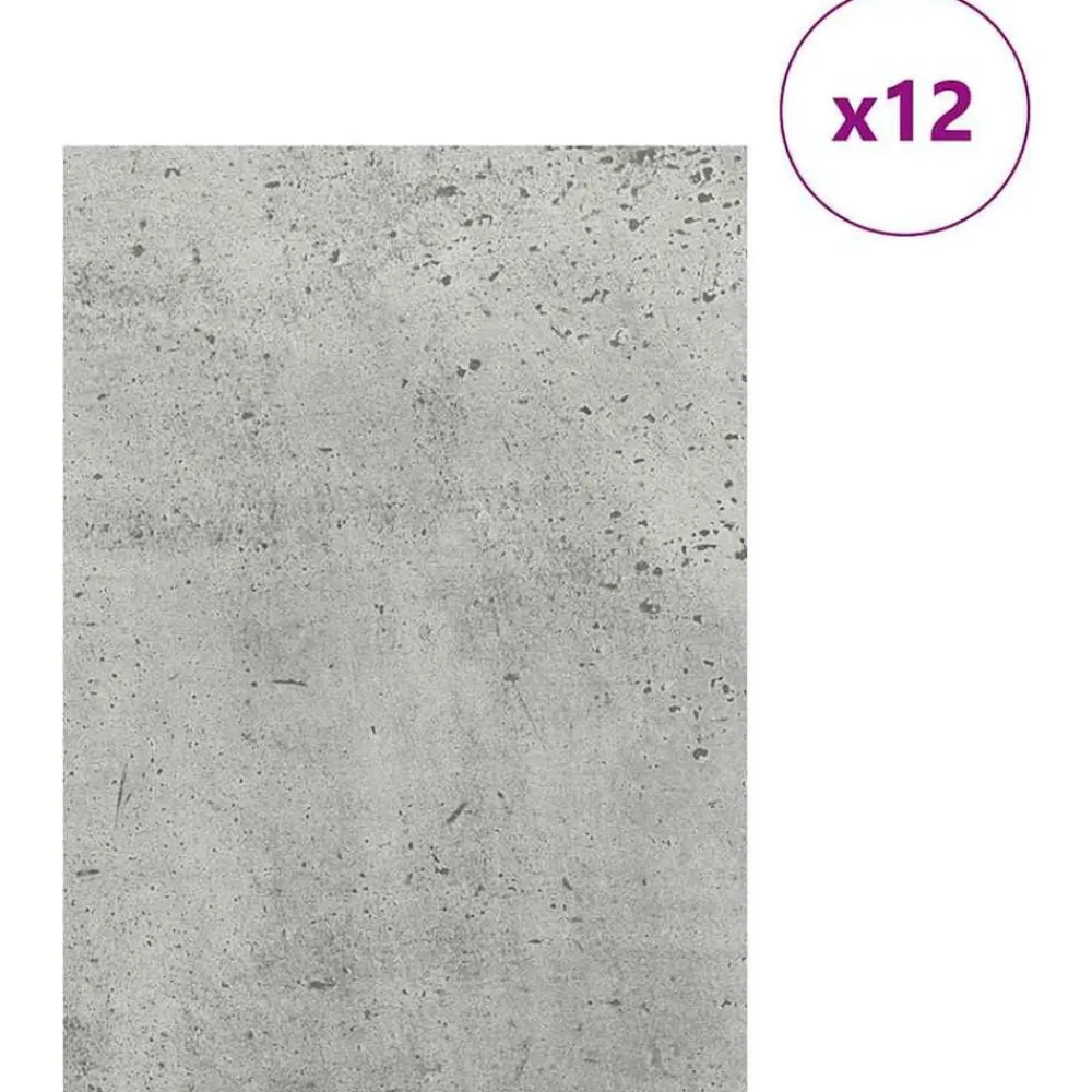 vidaXL Paneles Decorativos 12 pcs Gris Concreto 30 x 42 x 0.27 cm Gris hormigón Discount