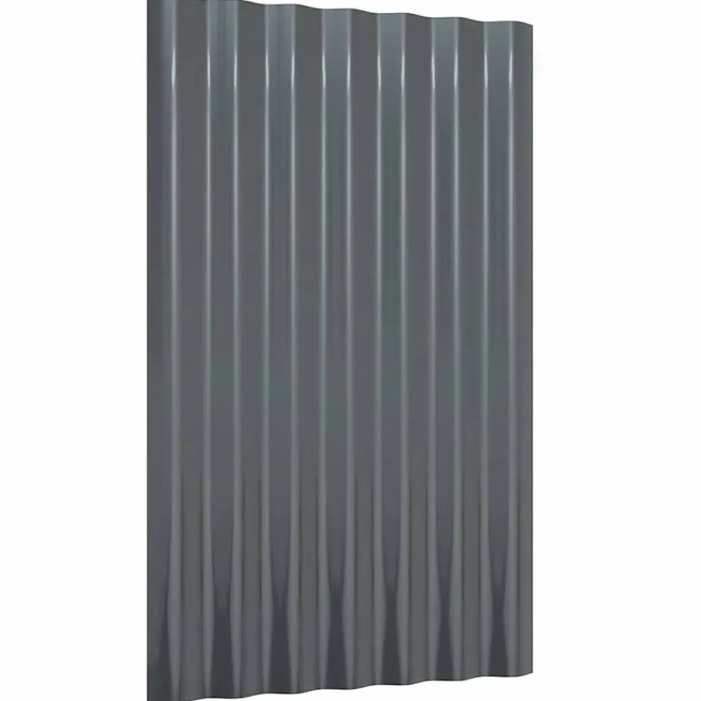 vidaXL Materiales De Construcción-Paneles tejado 12 unidades acero galvanizado 60x36 cm