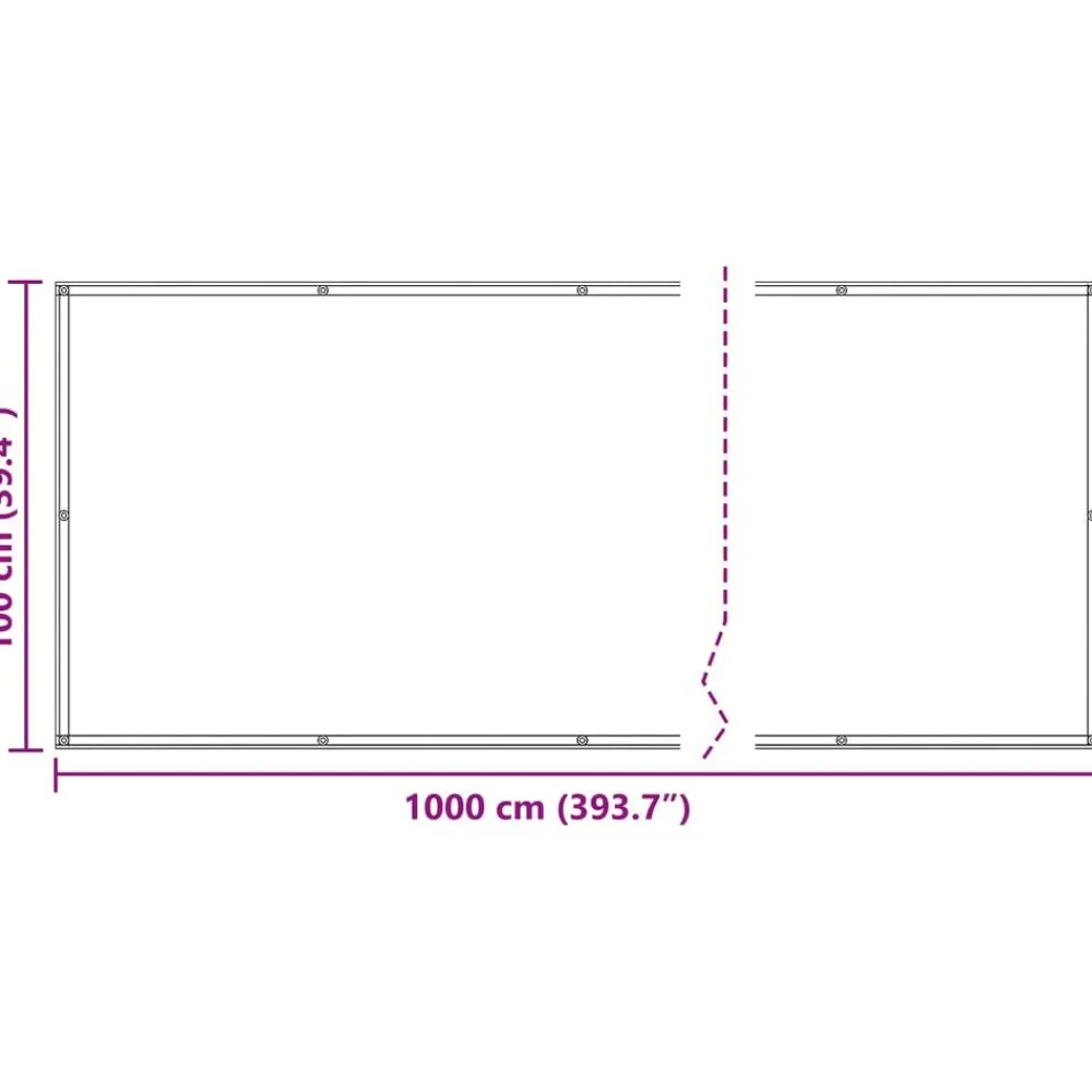 vidaXL Pantalla de Balcón 100 x 1000 cm Tela Oxford Blanco Sale