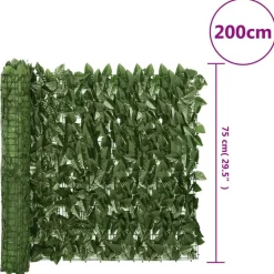 vidaXL Pantalla de balcón de hojas 200x75 cm Verde oscuro Online