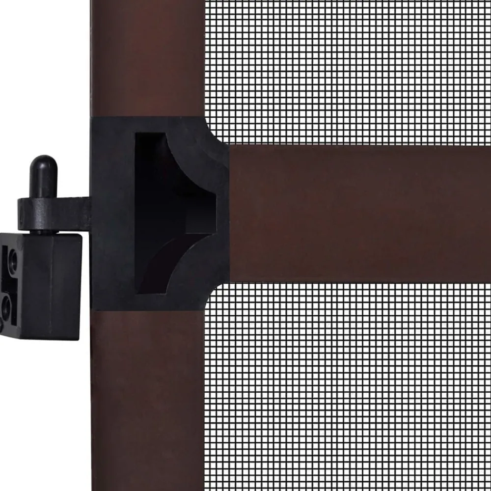 vidaXL Pantalla de Insectos con Bisagra Marrón y Negro 100 x 215 cm Marrón Outlet
