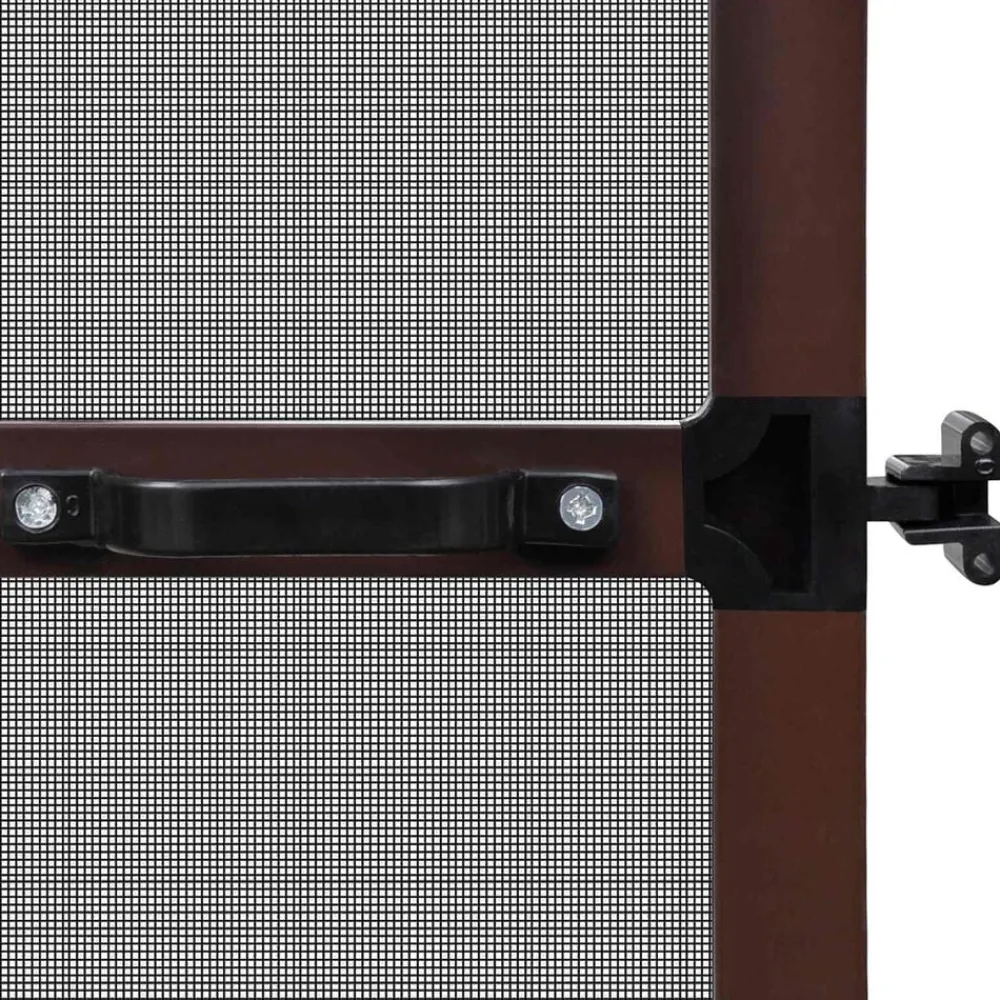 vidaXL Pantalla de Insectos con Bisagra Marrón y Negro 100 x 215 cm Marrón Outlet