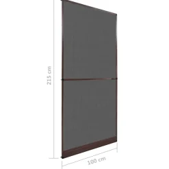 vidaXL Pantalla de Insectos con Bisagra Marrón y Negro 100 x 215 cm Marrón Outlet