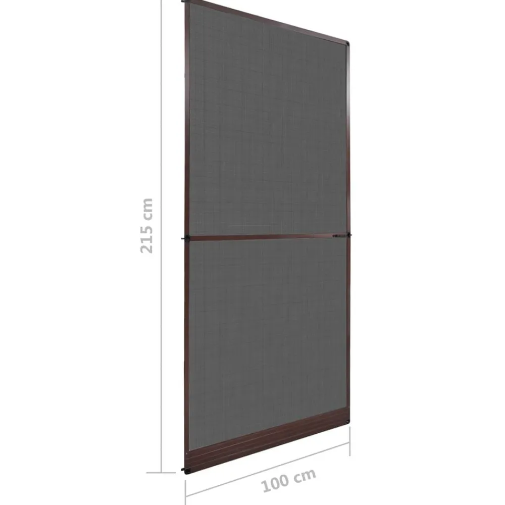 vidaXL Pantalla de Insectos con Bisagra Marrón y Negro 100 x 215 cm Marrón Outlet