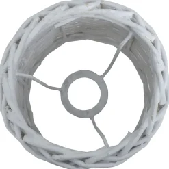vidaXL Pantalla de lámpara de mimbre 25x17 cm Blanco
