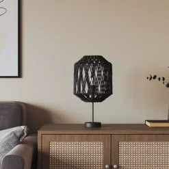 vidaXL Accesorios De Iluminación-Pantalla de lámpara hierro y papel negra Ø23x28 cm