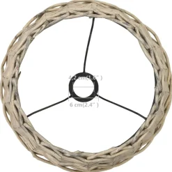 vidaXL Pantalla de lámpara de mimbre 38x23 cm natural Best