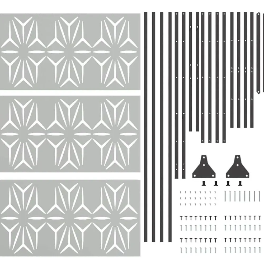 vidaXL Vallas De Jardín-Pantalla de Privacidad Gris 100 x 50 x 180 cm Acero