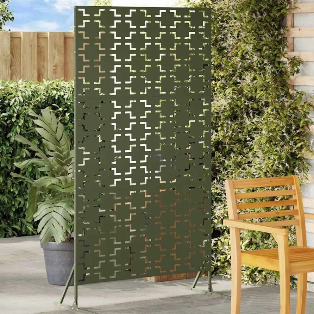 vidaXL Vallas De Jardín-Pantalla de Privacidad Oliva 100 x 50 x 180 cm Acero