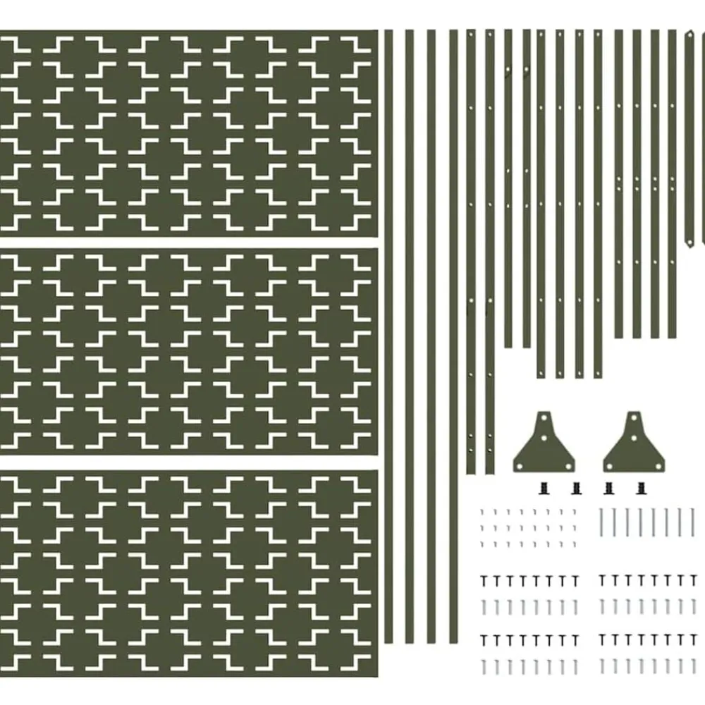 vidaXL Vallas De Jardín-Pantalla de Privacidad Oliva 100 x 50 x 180 cm Acero