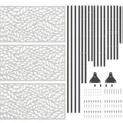 vidaXL Vallas De Jardín-Pantalla de Privacidad Gris 100 x 50 x 180 cm Acero