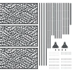 vidaXL Vallas De Jardín-Pantalla de Privacidad Antracita 100 x 50 x 180 cm Acero