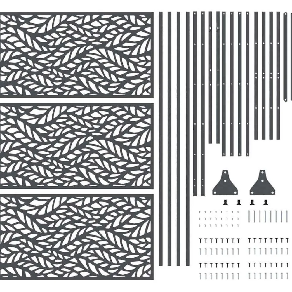 vidaXL Vallas De Jardín-Pantalla de Privacidad Antracita 100 x 50 x 180 cm Acero