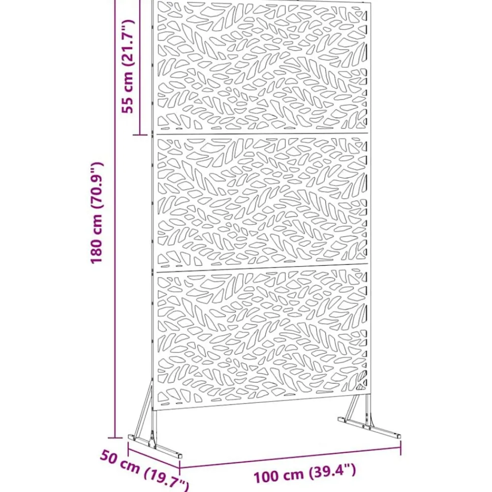 vidaXL Vallas De Jardín-Pantalla de Privacidad Antracita 100 x 50 x 180 cm Acero