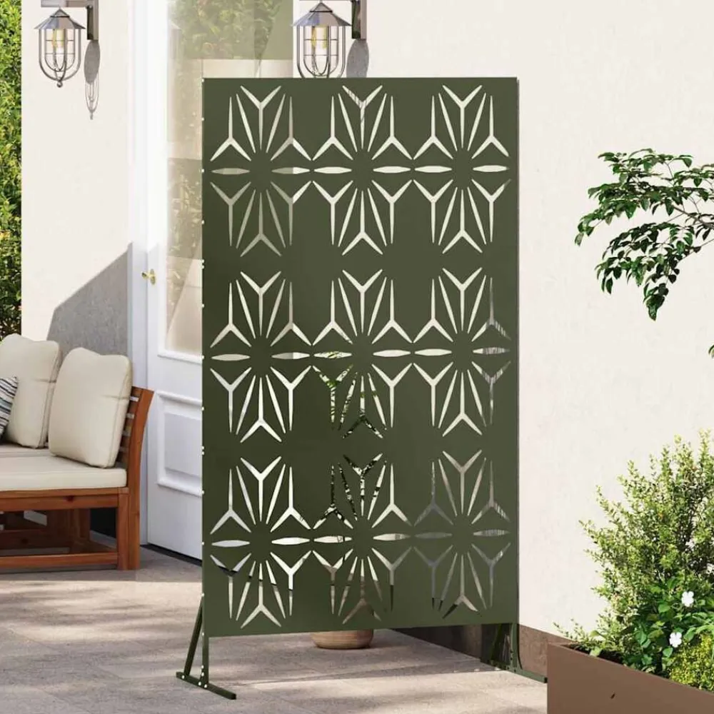 vidaXL Vallas De Jardín-Pantalla de Privacidad Oliva 100 x 50 x 180 cm Acero