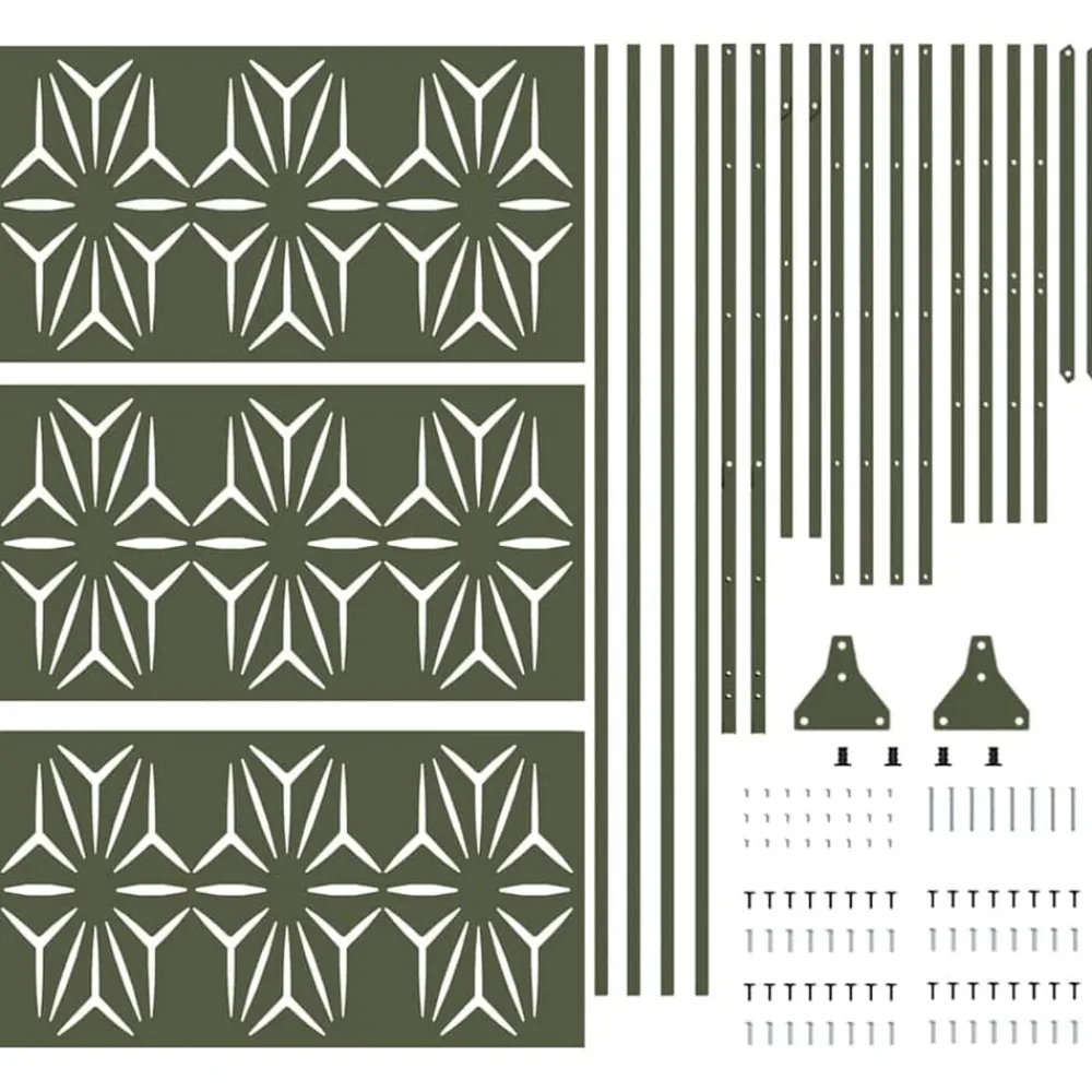 vidaXL Vallas De Jardín-Pantalla de Privacidad Oliva 100 x 50 x 180 cm Acero