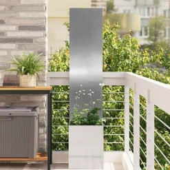 vidaXL Decoración-Pantalla de Privacidad para Jardín Calado Plateado 32 x 140 cm