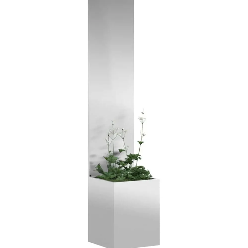 vidaXL Decoración-Pantalla de Privacidad para Jardín Calado Plateado 32 x 140 cm