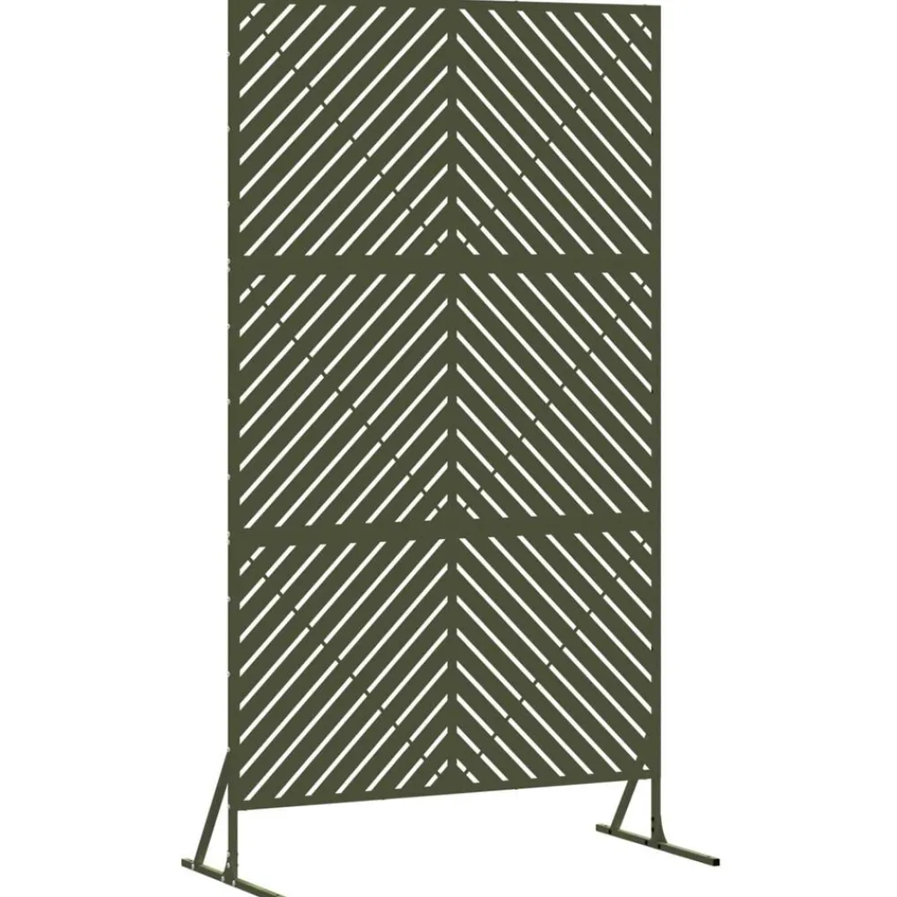 vidaXL Pantalla de Privacidad Oliva 100 x 50 x 180 cm Acero Verde oliva Discount