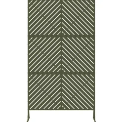 vidaXL Pantalla de Privacidad Oliva 100 x 50 x 180 cm Acero Verde oliva Discount