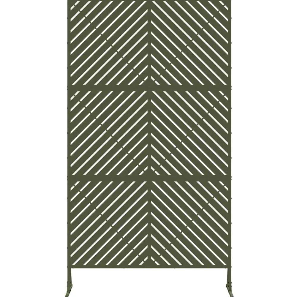 vidaXL Pantalla de Privacidad Oliva 100 x 50 x 180 cm Acero Verde oliva Discount