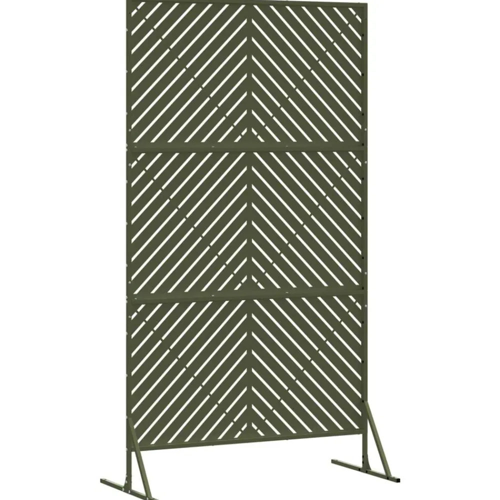 vidaXL Pantalla de Privacidad Oliva 100 x 50 x 180 cm Acero Verde oliva Discount