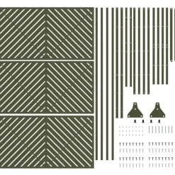 vidaXL Pantalla de Privacidad Oliva 100 x 50 x 180 cm Acero Verde oliva Discount