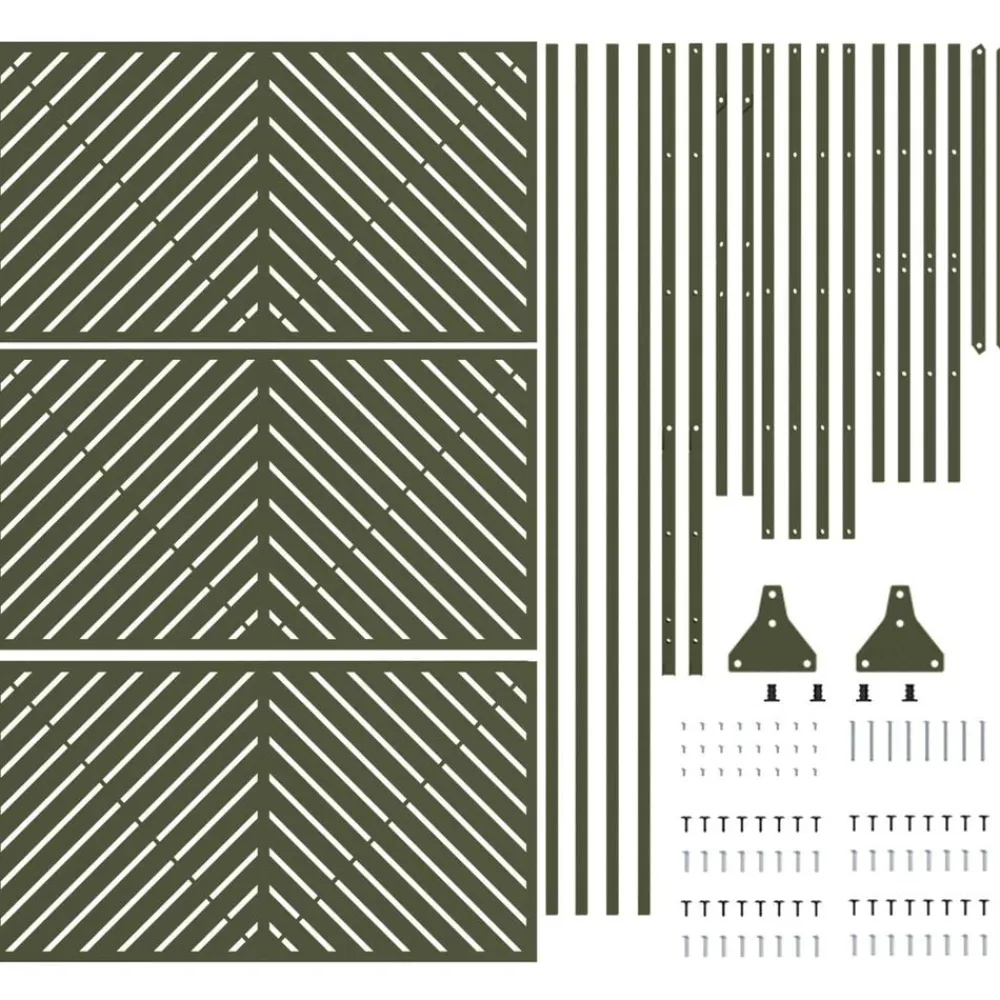 vidaXL Pantalla de Privacidad Oliva 100 x 50 x 180 cm Acero Verde oliva Discount