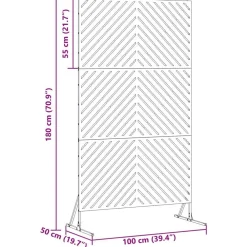 vidaXL Pantalla de Privacidad Oliva 100 x 50 x 180 cm Acero Verde oliva Discount