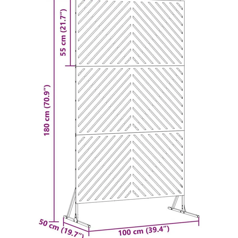 vidaXL Pantalla de Privacidad Oliva 100 x 50 x 180 cm Acero Verde oliva Discount