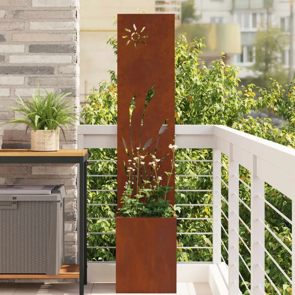 vidaXL Decoración-Pantalla de Privacidad para Jardín Calado Oxidado 32 x 140 cm