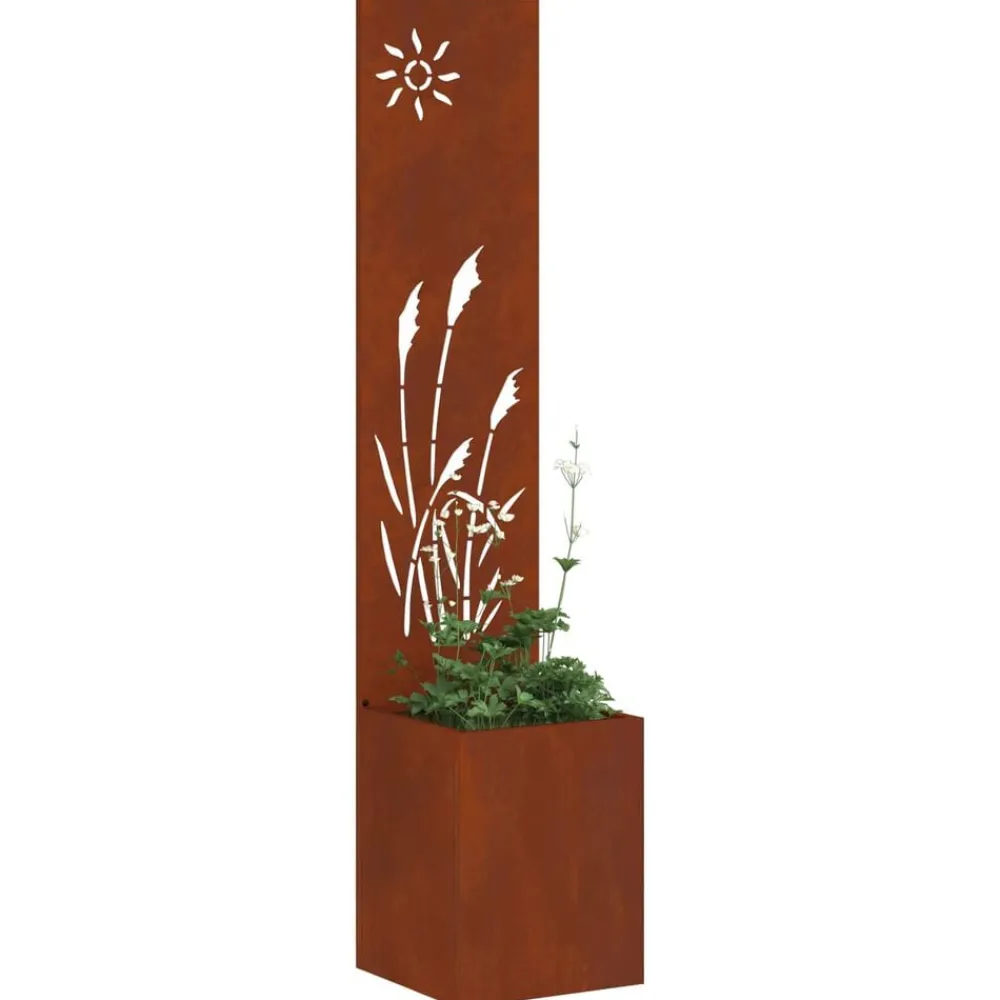 vidaXL Decoración-Pantalla de Privacidad para Jardín Calado Oxidado 32 x 140 cm
