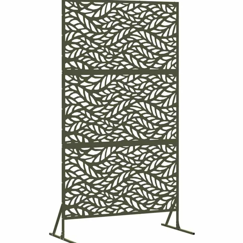 vidaXL Pantalla de Privacidad Oliva 100 x 50 x 180 cm Acero Verde oliva Discount