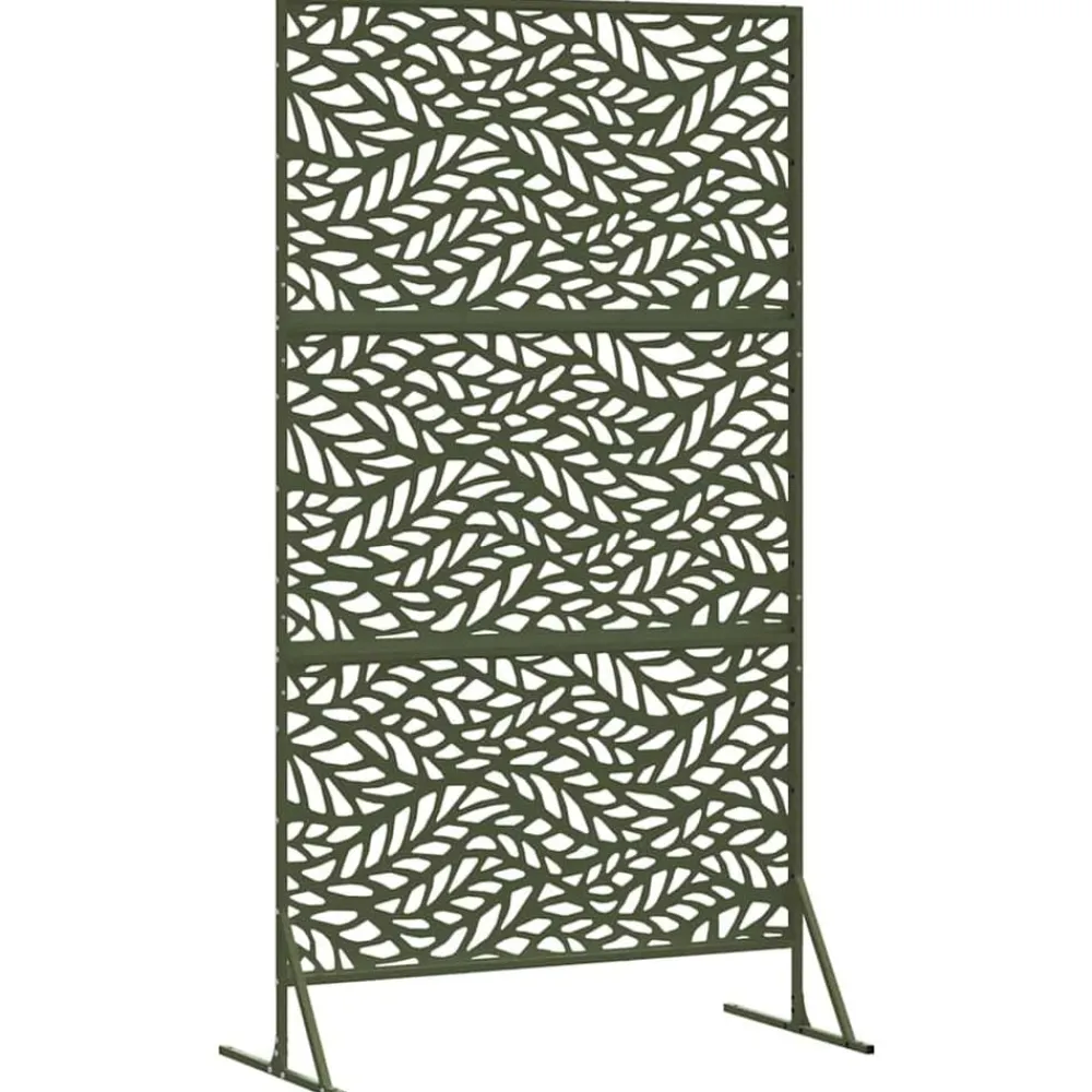 vidaXL Pantalla de Privacidad Oliva 100 x 50 x 180 cm Acero Verde oliva Discount
