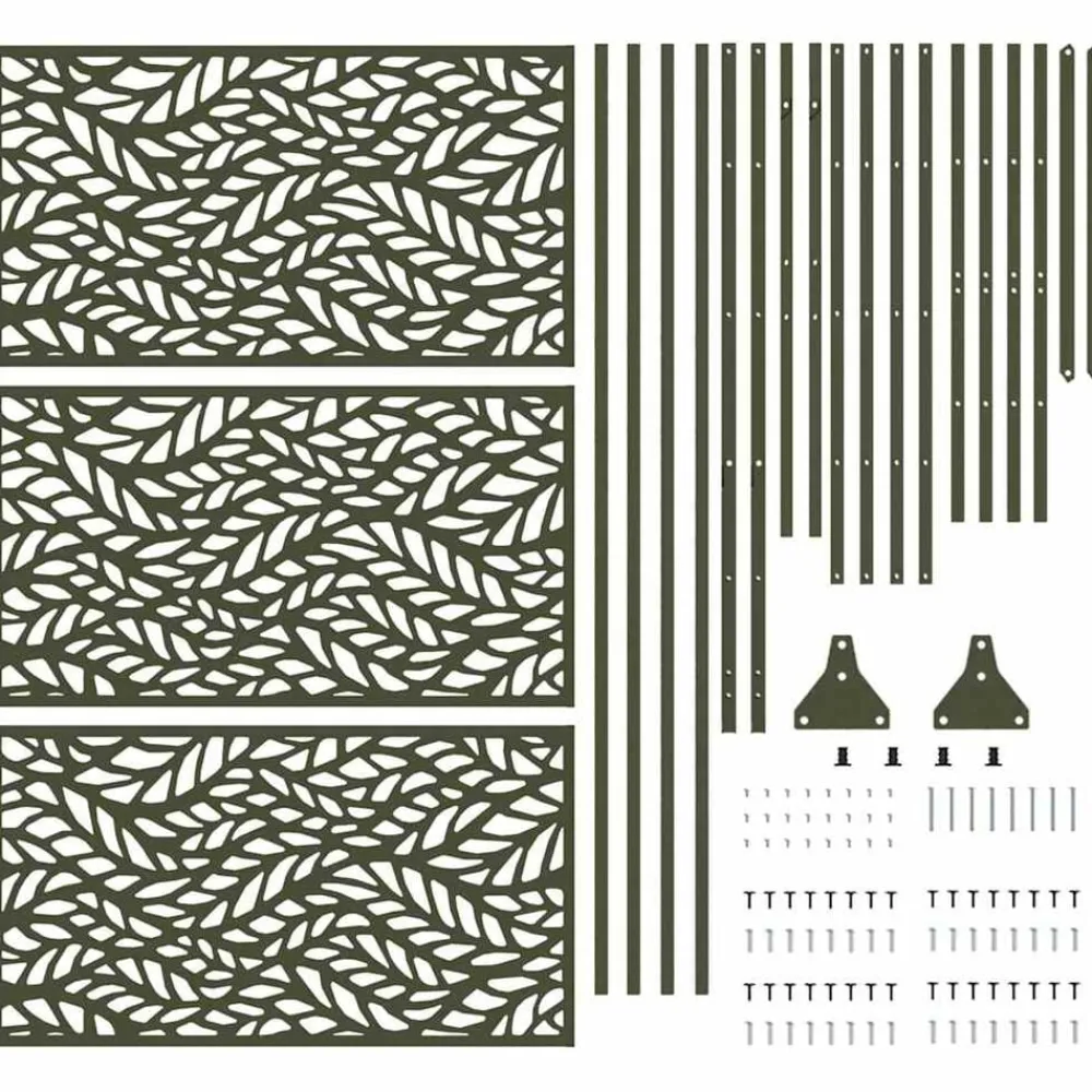 vidaXL Pantalla de Privacidad Oliva 100 x 50 x 180 cm Acero Verde oliva Discount